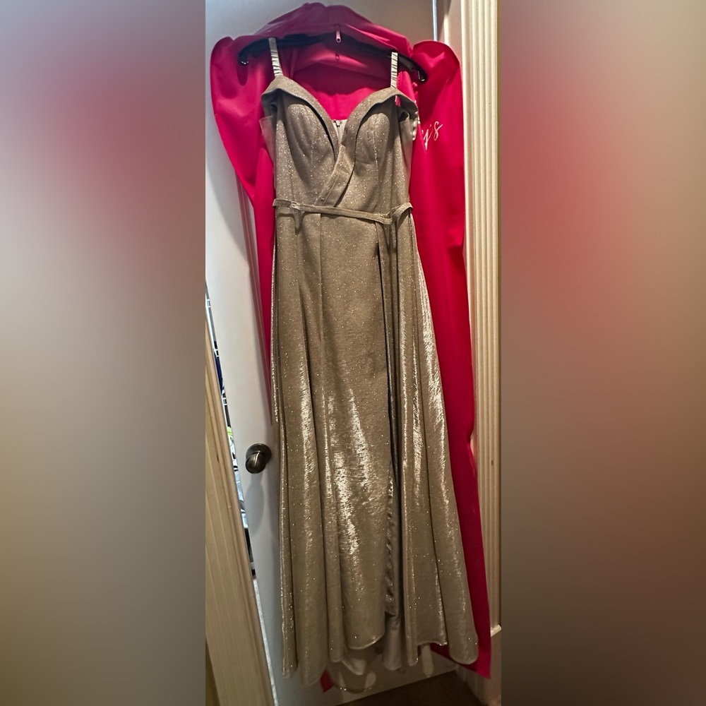 Silver in color/Shoulder Dress